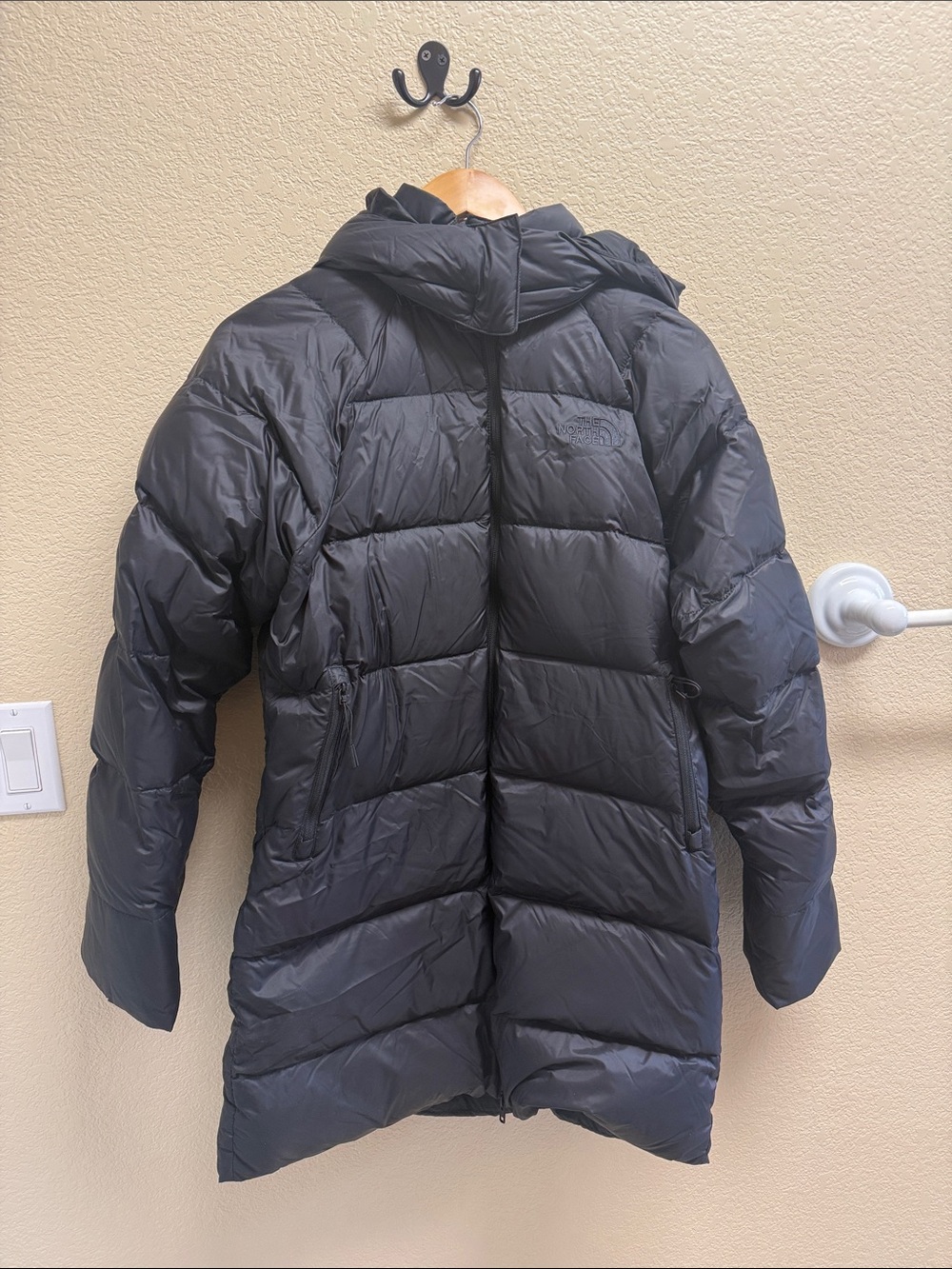 The North Face Black Quilted Down Parka with Hood